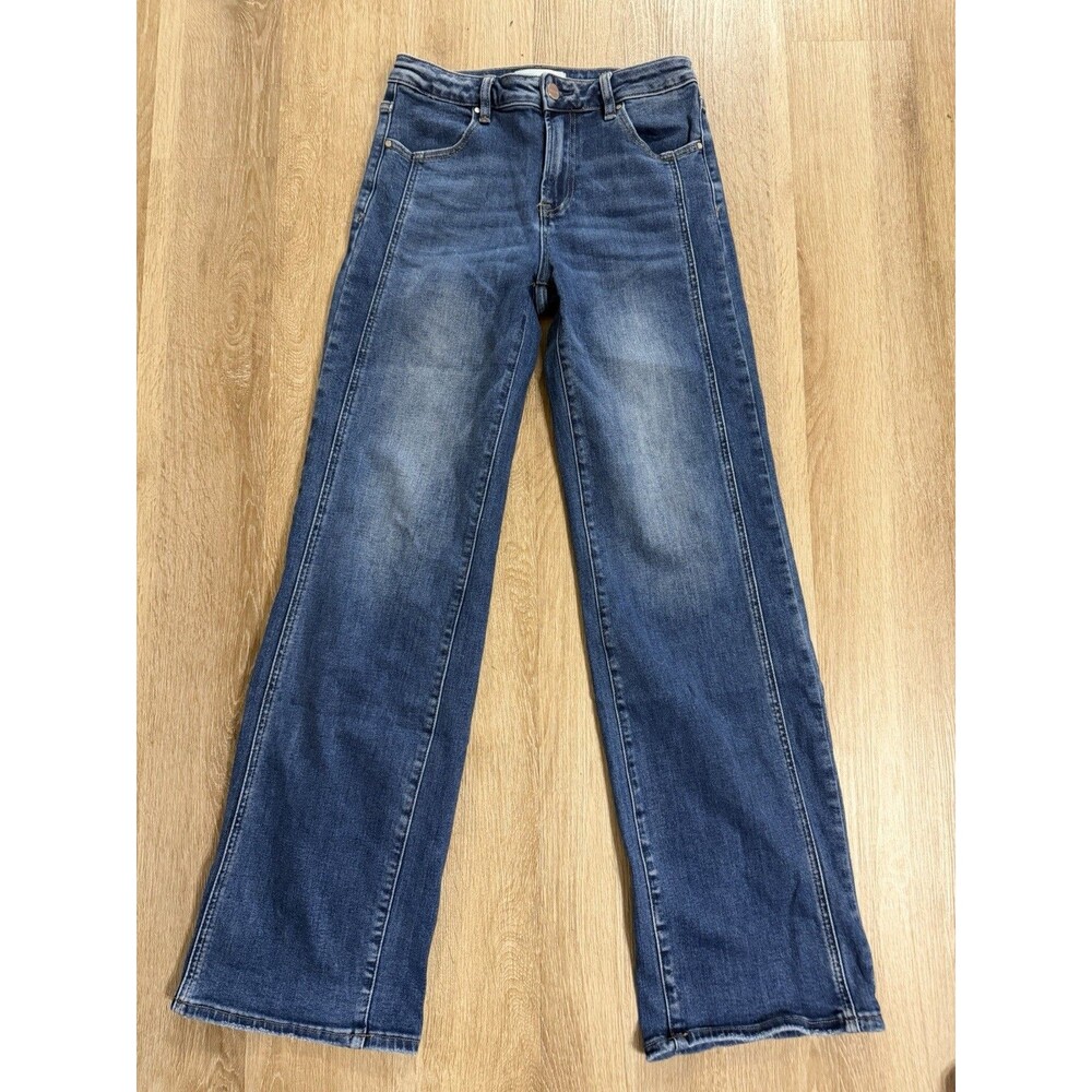 Risen Jeans Wide Leg Stretch Denim High Rise Womens Size 7/28 Casual Comfort